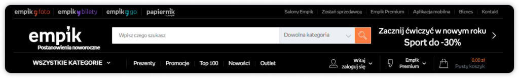 search engine and navigation in the empik.com online store